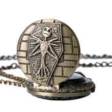 Кошмар перед Рождеством маленькие бронзовые карманные часы с белым циферблатом для подарка