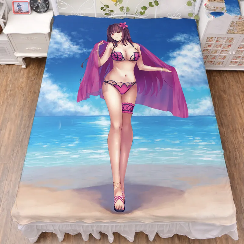 Аниме FGO Fate/Grand Order Fate/EXTELLA персонажи сексуальная девушка Scathachc слуга простыня и одеяло летнее одеяло 150x200 см - Цвет: 2