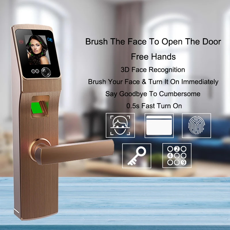 

Biometric Fingerprint Door Lock Safe Face Digital Security Electronic Door Lock For Home Anti-theft Smart Lock Door Touch Screen