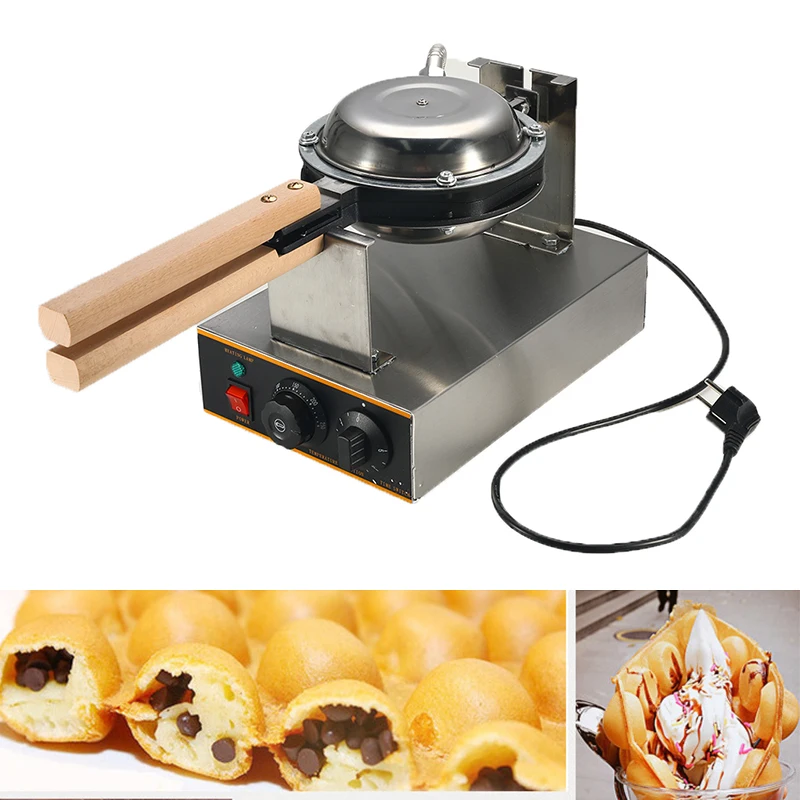 

220V 1.4KW Electric Oven Iron Egg Cake Machine Waffle Maker Bread Baker Egg Bubble Puff Cake Nonstick DIY Bakeware Machine