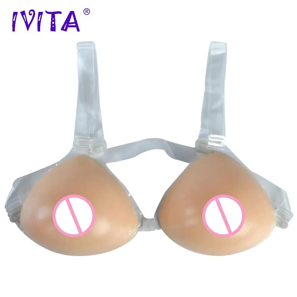 

IVITA 3200g/Pair Beige Realistic Silicone Breast Forms Fake Boobs With Shoulder Straps For Crossdresser Drag Queen Transgender