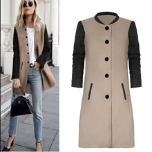 Women Jackets Spring Autumn Turn Down Collar Jacket Patchwork Long Sleeve Womens Wool Coat Long Plus Size Woman Coats And Jacket Women Jackets Spring Autumn Turn Down Collar Jacket Patchwork Long Sleeve Womens Wool Coat Long Plus Size Woman Coats And Jacket
