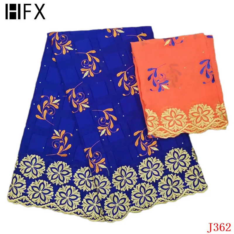 

5 Yards+2 Yards India Bazin Riche Getzner Lace Fabric 2019 With Blouse Blue Color Stones Gold Line Embroidered Lace Fabric Y362