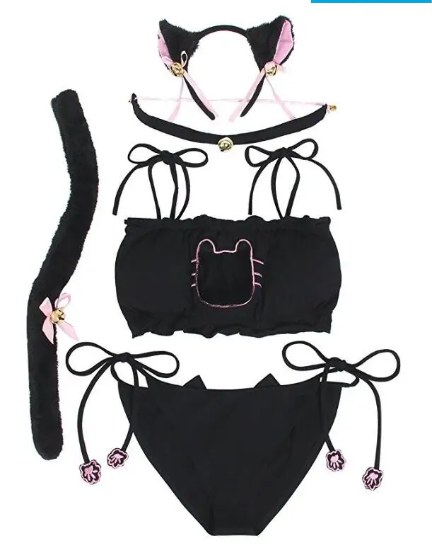 Women's Cosplay Lingerie Set Kitten Keyhole Cute Sexy Outfit