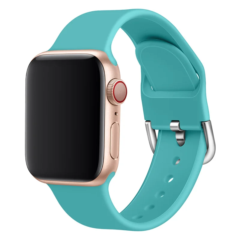 Силиконовый ремешок для наручных часов Apple Watch, ремешок 42 мм, 38 мм, Версия 44 мм 40 мм Iwatch полосы браслет для наручных часов Apple Watch, ремешок Series4/3/2/1 81007