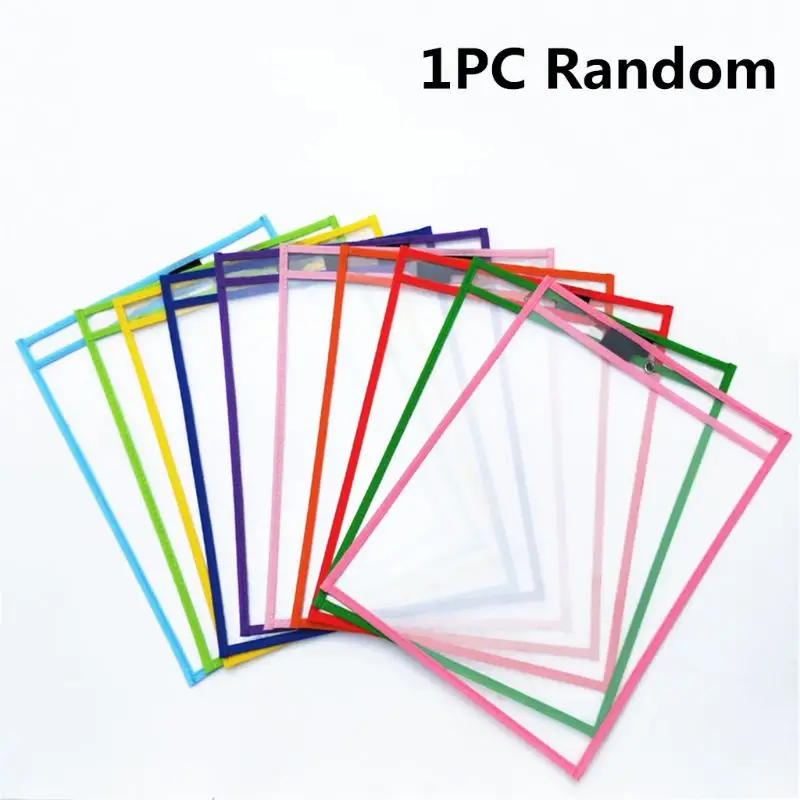 

OOTDTY Transparent Dry Brush Bag Can Be Reused With PVC PET Writing Dry Wipe Bag Drawing Toy For Kids Children Adult
