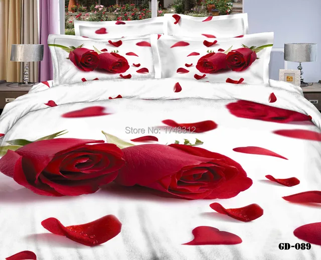 New Arrival 3 6 Pcs Bedding Sets Bed Linen Bedspreads Very Nice Red New Arrival 3 6 Pcs Bedding Sets Bed Linen Bedspreads Very Nice Red Rose Print Duvet Cover Set Pillowcase Queen Super King