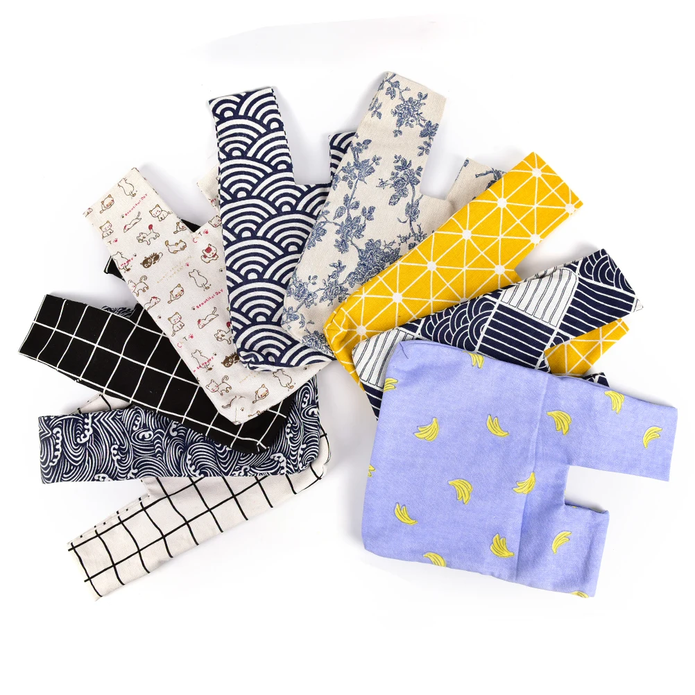 

Fashion Japanese Style Wind Simple Knot Wrist Bag Mobile Phone Key Small Bag Grid Wave Flower Handmade Square Bag