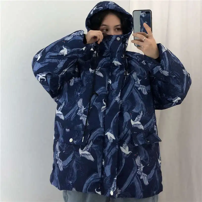 Neploe Harajuku пуховик с капюшоном зимнее новое пальто в стиле Харадзюку со съемным