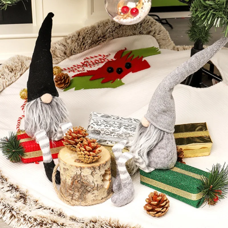 Christmas Decoration Cute Sitting Long-legged Elf Festival New Year Dinner Party Christmas Tree Home Deocration