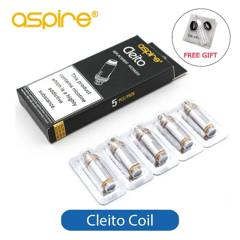 

Original Aspire Cleito Dual Clapton Coil 0.2 0.4 0.27ohm Replacement Atomizer e-cigarette Coil Head for Aspire Cleito Tank 5pcs
