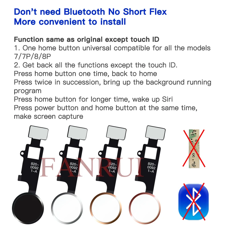 Design Universal Home Button No touch ID For IPhone 7 8 7 Plus 8 Plus Flex Cable Restore Ordinary Home Button Return Functions Design Universal Home Button No touch ID For IPhone 7 8 7 Plus 8 Plus Flex Cable Restore Ordinary Home Button Return Functions