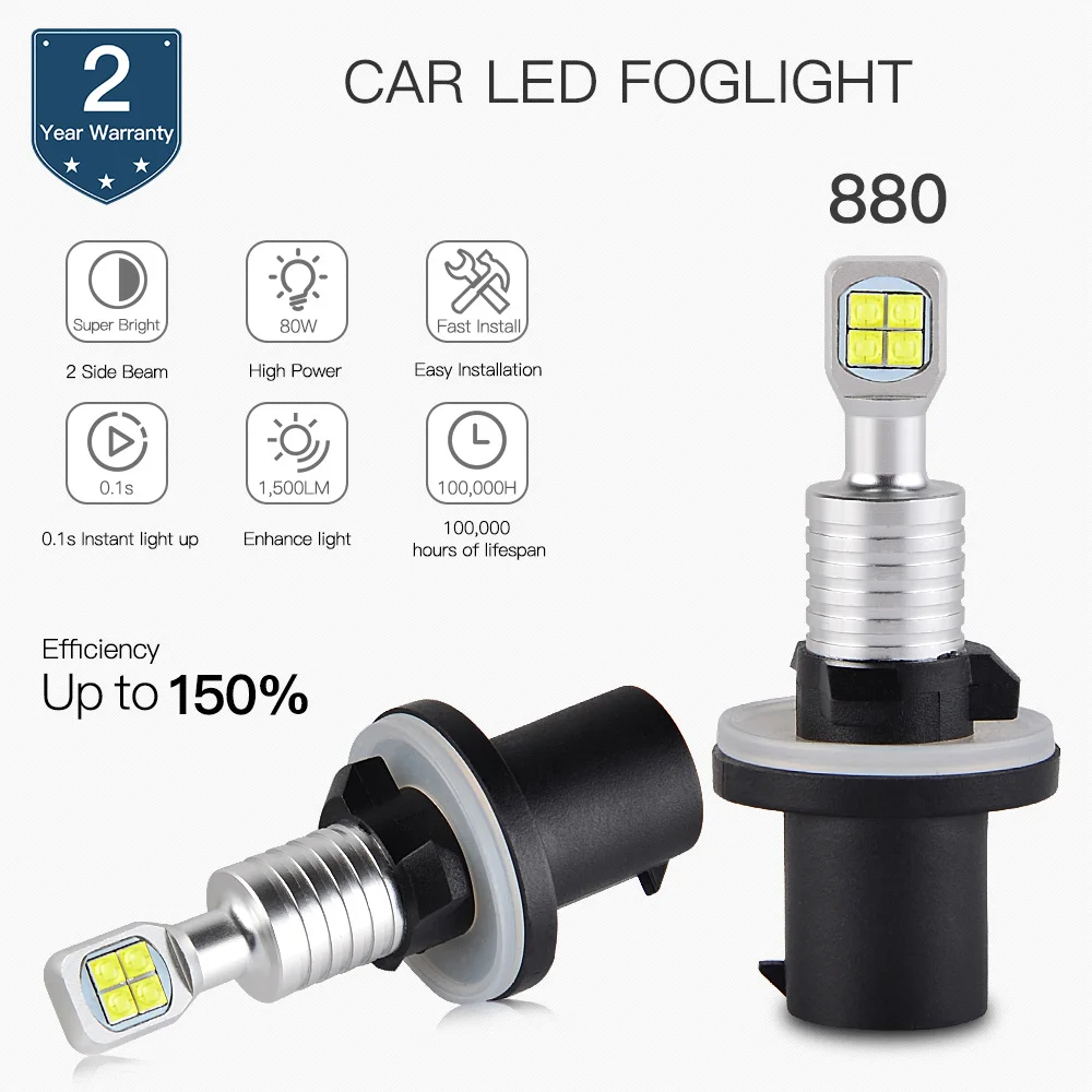 

Bevinsee 2PCS Car LED DRL Bulbs For Buick Century 1997-2003 Auto Waterproof Led DRL Lamp 2 Side Beam Lights Kit