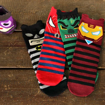 

2017 Women Cartoon Socks Autumn-winter Superman Spider-man Colorful Cartoon Novelty Socks Lady and Women Cotton Sock