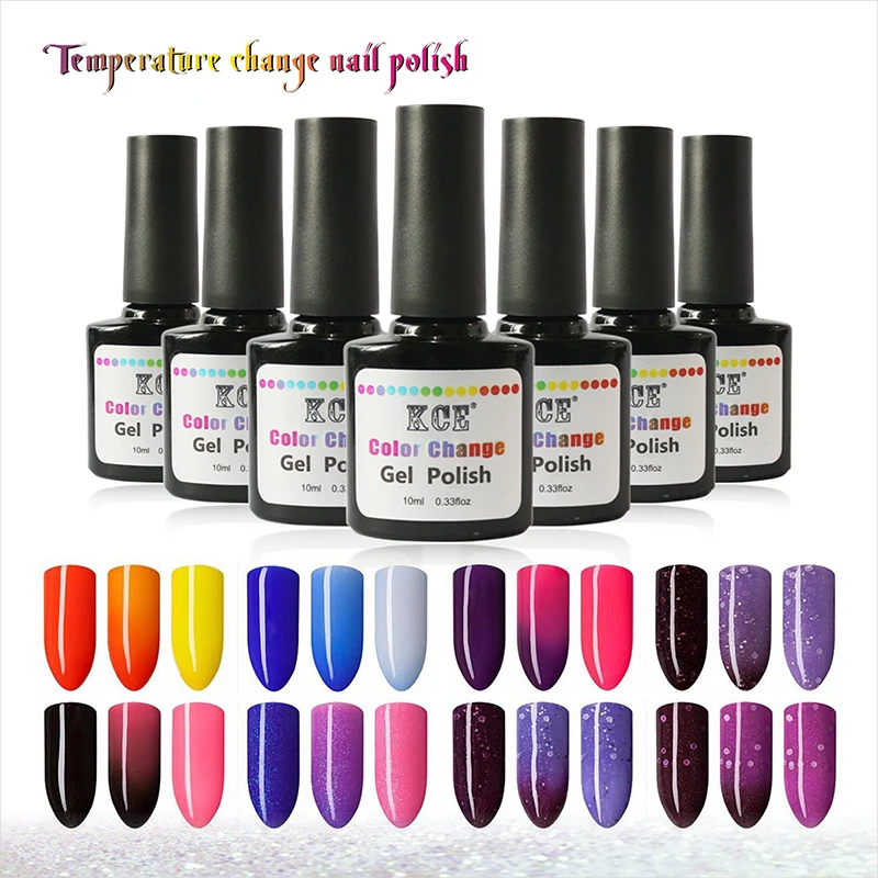 2016 NEW 18 Colors Fashion Women Free Shipping Nail  Polish Temperature Change Nail Color UV Gel for Nail Soak Off Gel Polish