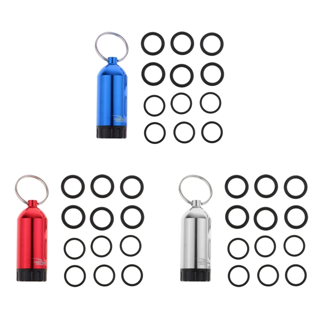 Mini Aluminum Scuba Dive Diving Tank Keychain with 12 O Rings and Brass Pick Swimming Diving Water Sports SCUBA Snorkeling