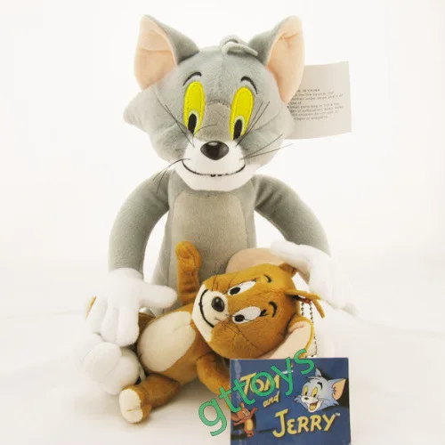 Cheapest 2pcs/set Cat Tom And Jerry Mouse Plush Stuffed Toys Dolls