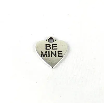 450 шт тибетский серебряный BE MINE сердце Шарм A14160