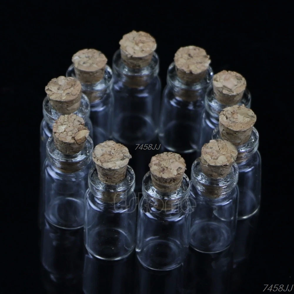 10 шт. маленькие пустые прозрачные стеклянные бутылки Флаконы с пробкой для хранения ремесло 0,5 мл 10*18 мм G03 Прямая поставка