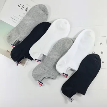 

Men's cotton boat socks spring and summer thin solid color
