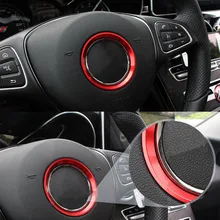 SEKINNEW, 1 шт., декоративное кольцо на выходе воздуха, автомобильный Стайлинг, наклейка на руль для Mercedes Benz A Class A180 A200 A250 W176
