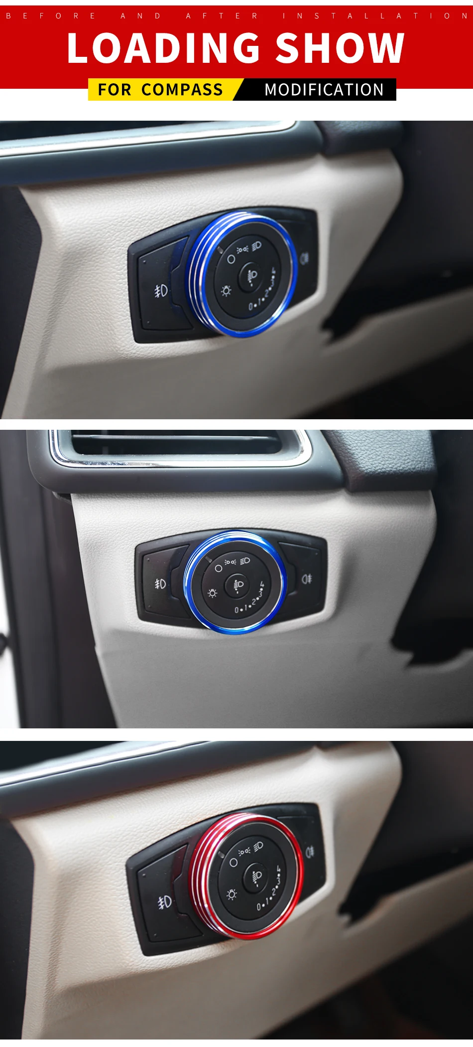 Немного изменить автомобиль из нержавеющей стали Переключатель фары крышка наклейка на фары для Ford Focus 3 4 Kuga Escape 2012- часть