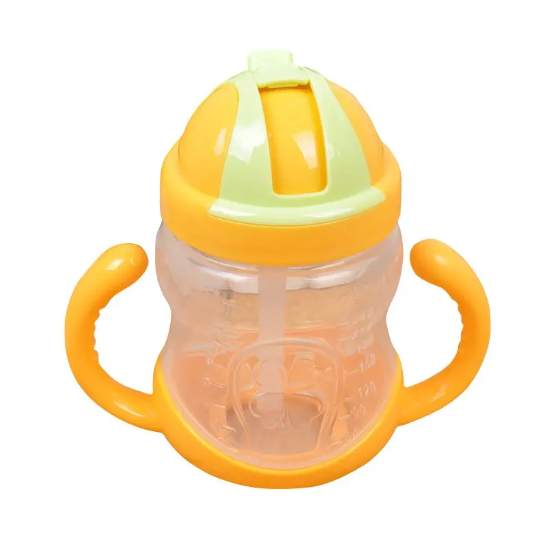 Двухручный детский Одноцветный тренировочный стаканчик соломенного типа, чашка для кормления детей, чашка для питьевой воды