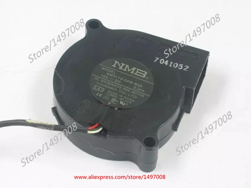 

NMB-MAT BM5115-04W-B59 LA1 DC 12V 0.24A 3-Wire 50x50x15mm Server Cooling Fan