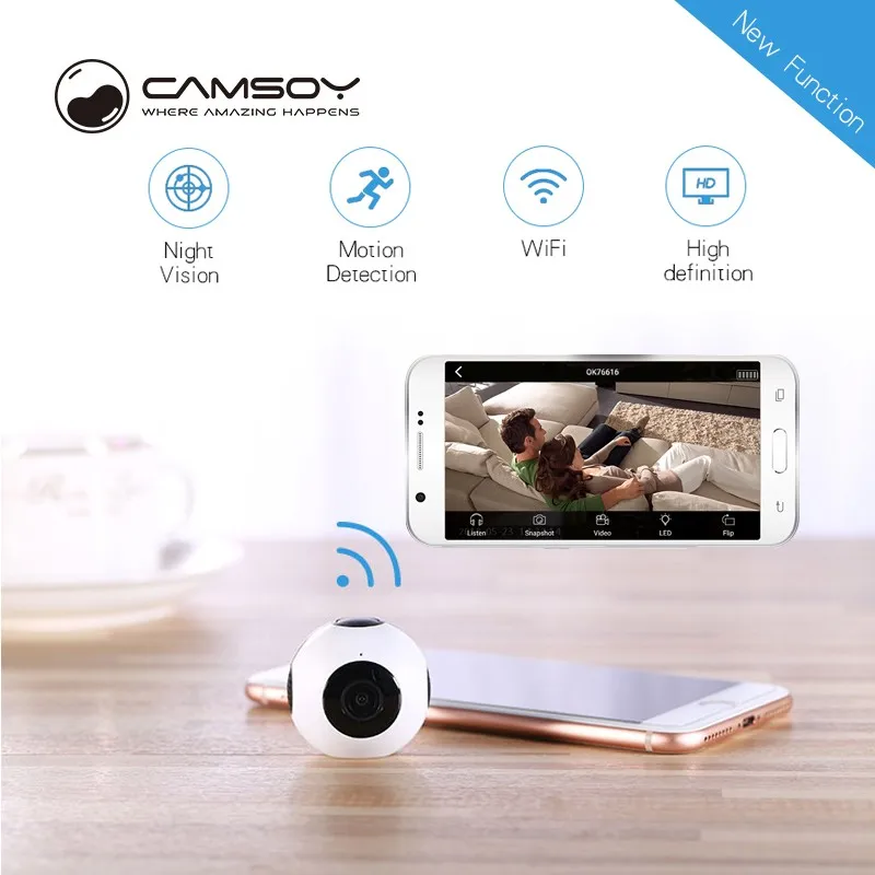 CAMSOY мини камера ночного видения Wifi IP инфракрасное видеонаблюдение Беспроводная