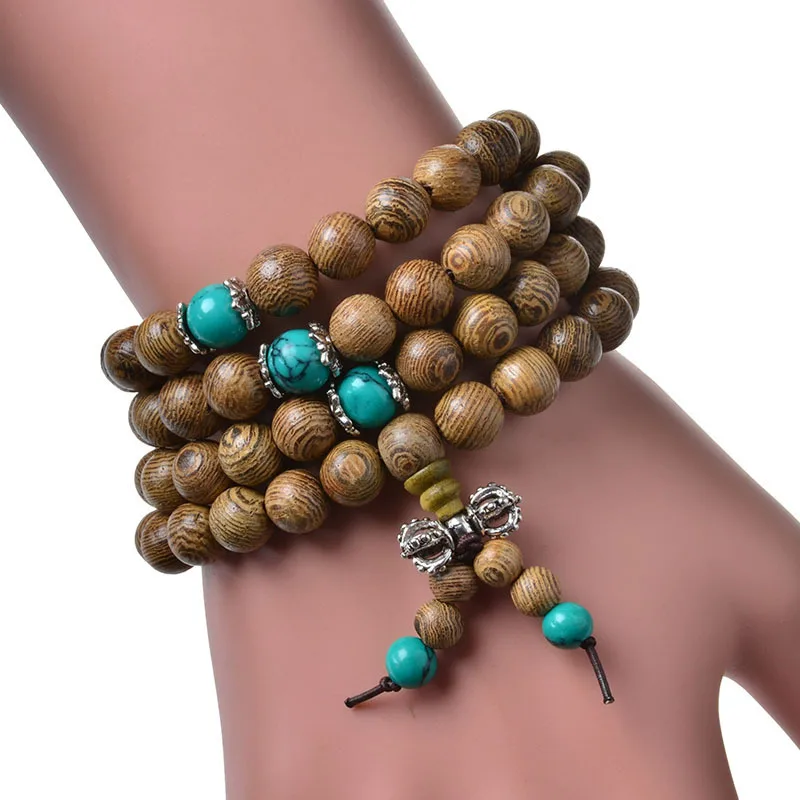 Hand beaded bracelet 6 mm tiger ebony beads bracelet wholesalein Charm