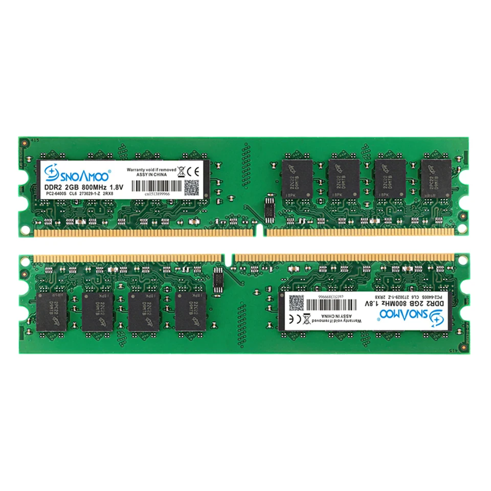 Настольный ПК SNOAMOO DDR2 2 Гб ОЗУ 800 МГц 667 PC2 6400S CL6 240Pin 1 8 в память для Intel совместимая