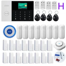 PGST 433 МГц беспроводная сенсорная ЖК-клавиатура wifi GSM GPRS домашняя охранная сигнализация приложение сирена с дистанционным управлением RFID карта снятие с охраны