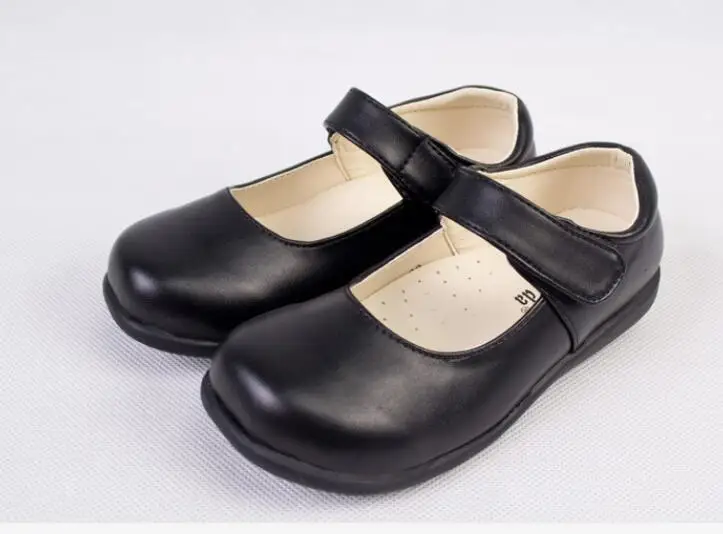 Осенняя обувь для больших девочек; модная детская кожаная обувь принцессы без шнуровки; черная кожаная обувь с бантом-бабочкой для девочек; Размеры 26-36