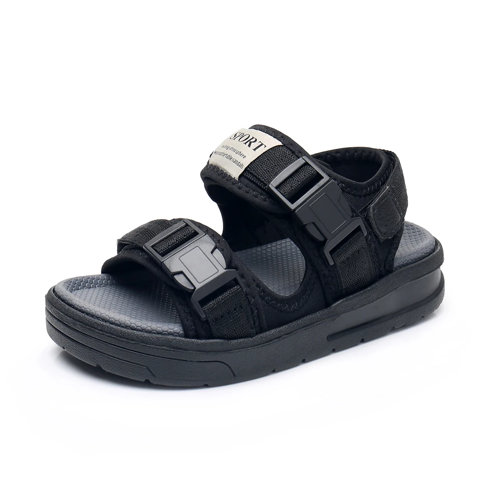 Apakowa/спортивные сандалии для маленьких мальчиков с открытым носком и застежкой-липучкой; спортивные сандалии с регулируемой застёжкой; детские сандалии для прогулок; летние туфли с пряжкой
