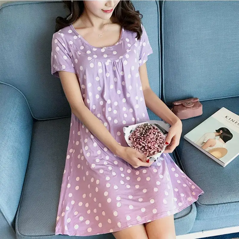Sleep Dress Cotton Sleepwear With Bra Women Nightwear Cotton Babydoll