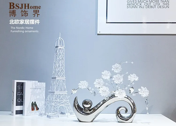 Минималистичная керамическая акриловая креативная простая модная ваза для цветов аксессуары для украшения дома ремесла для комнаты Свадебная ваза статуэтки