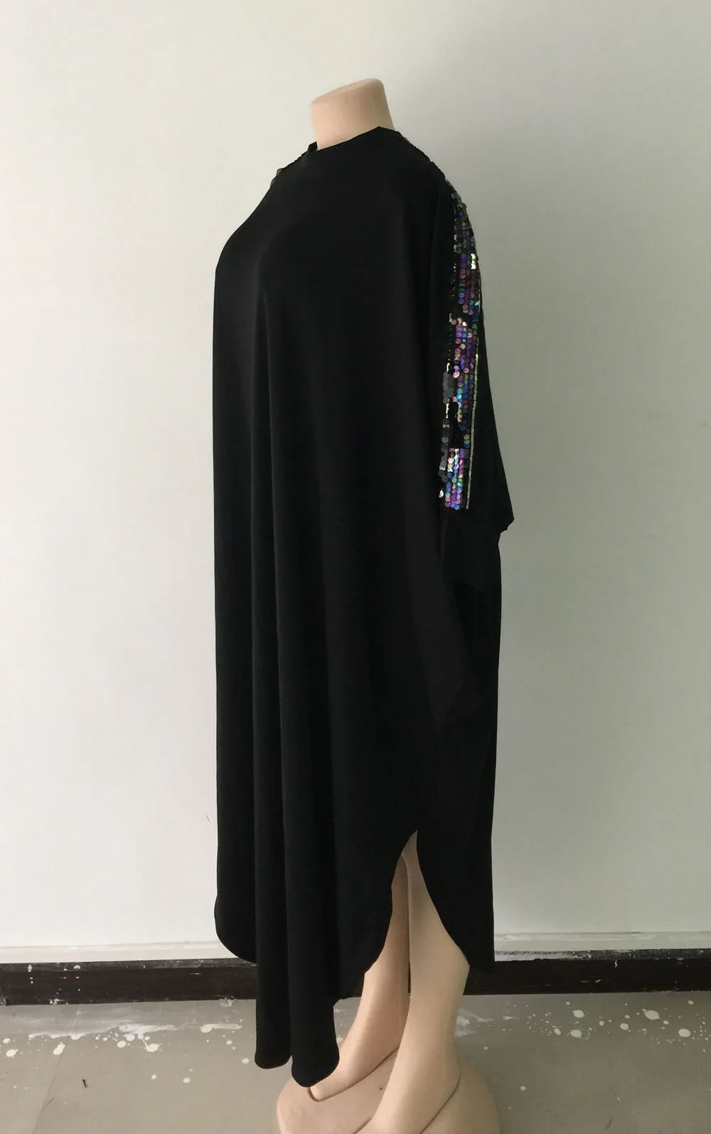 Африканские платья для женщин Осенняя Женская одежда с блестками мусульманское длинное платье Высокое качество длина модное черное платье леди