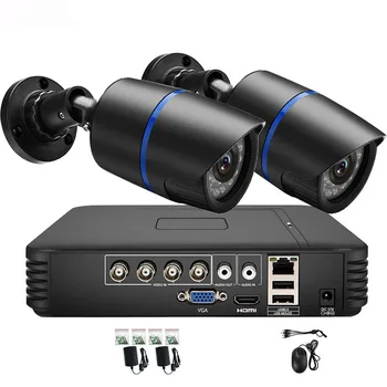 

2CH 1080P CCTV AHD Camera System 720P Security Camera System Video Surveillance Kit 2PCS AHD Bullet Outdoor Camera DVR Set