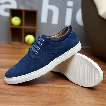 

Leather Men Casual Shoes Fashion Autumn Men's Flat High Quality Big Size Lace Up Men Loafers Skateboarding Shoes Sneakers 2.5a