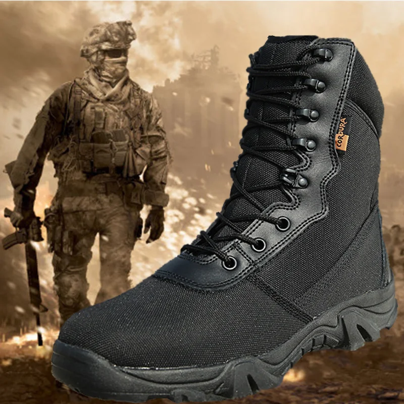 Botas de Trekking Sapatos do Exército dos Homens Caminhadas ao ar Militar Tático Homem Acampamento Escalada Esportes Caça Preto Livre Tênis