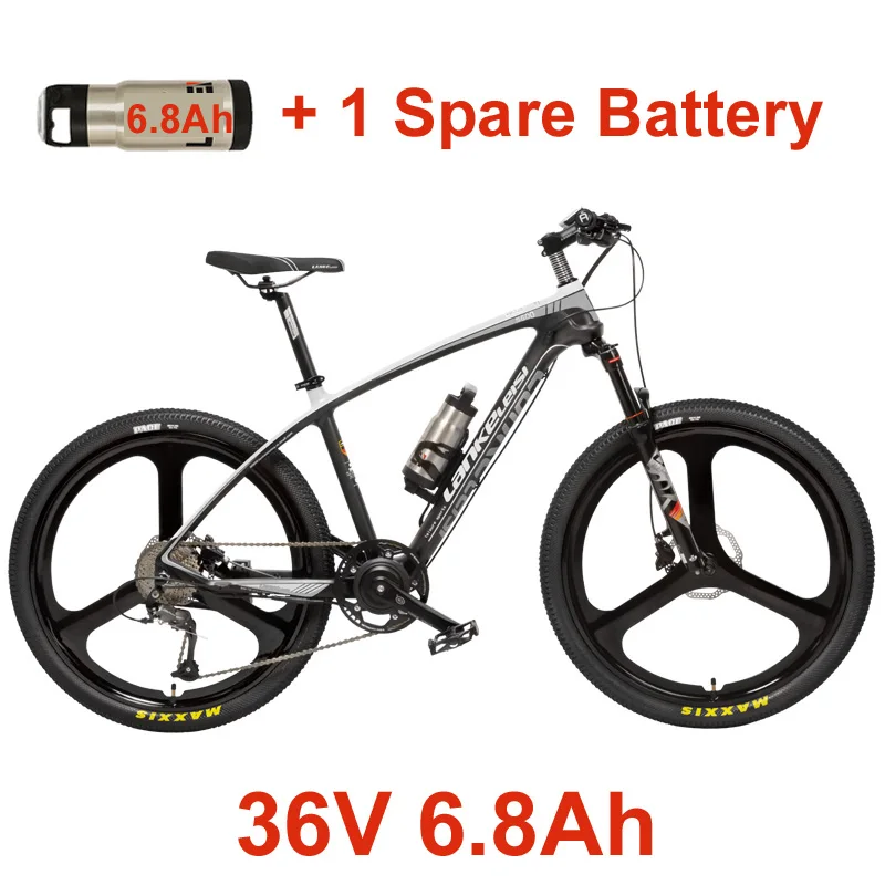 S600 2" электрический велосипед карбоновая рама 240 Вт горный велосипед, система датчика крутящего момента, нефтегазовая Запираемая подвеска вилка - Цвет: White 6.8Ah Plus
