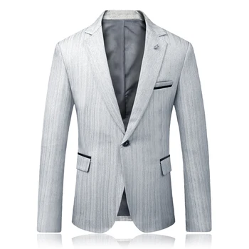 

2019 new spring Autumn Fashion Solid color Men's Leisure slim Suits Big Yards West Wedding Suit Blazer gray Business Blazer 1807