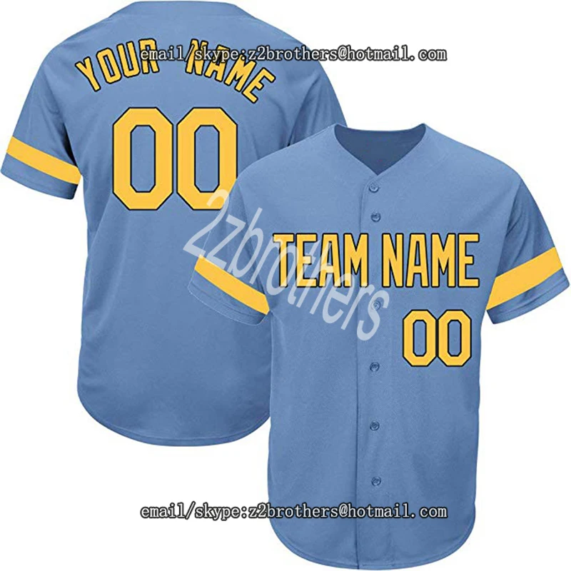 Light Blue Custom Baseball Jersey for Men Women Youth Practice