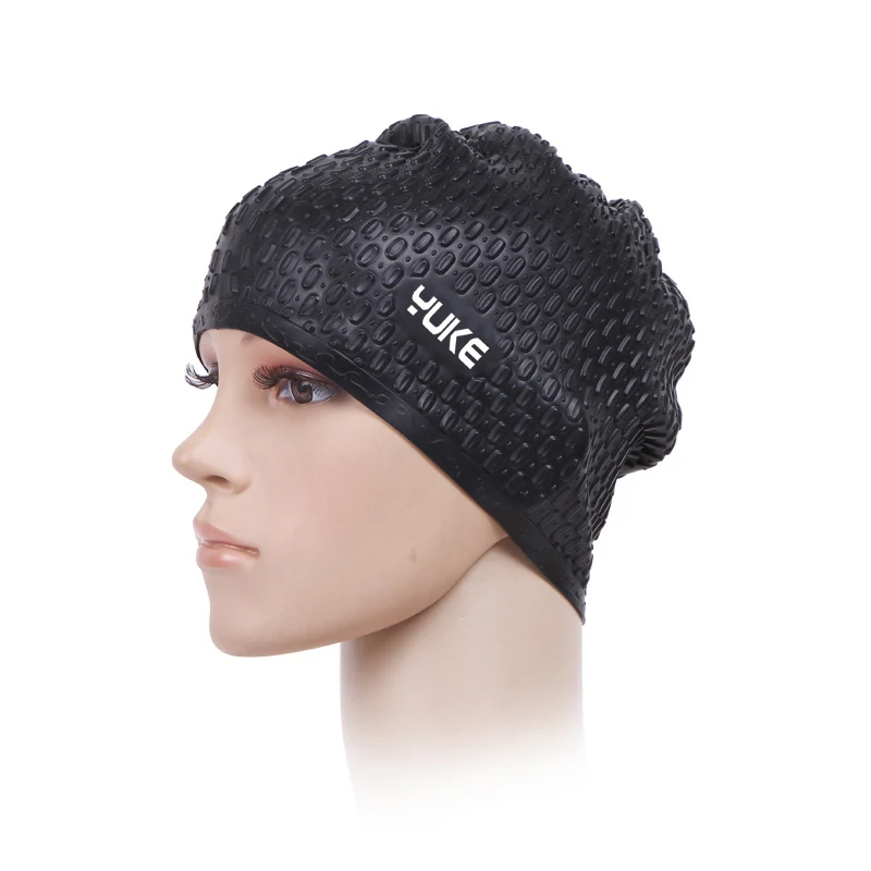 Women Silicone Swimming Cap Ear Protection Caps For Men Waterproof Particle Swim Hats Adult Size Fits all N0321 | Спорт и