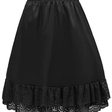 Женская кружевная юбка, сексуальная, высокая талия, Нижняя юбка, базовая, однотонная, удобная, Цветочная отделка, атласная, трапециевидная, Женская юбка, vestidos