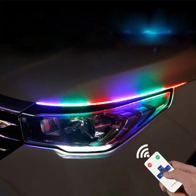 

New 45cm 60cm DRL Turn Signal Flowing External Light Strip Tears LED Daytime Running Light Angel Eye Car Headlight