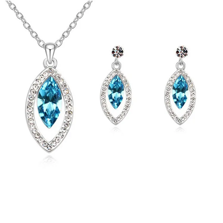 

Wedding Bridal Dress Accessories Jewelry Sets For Women Water Drop Crystal Necklace Earrings Set Holiday Party Sergi Jewelry