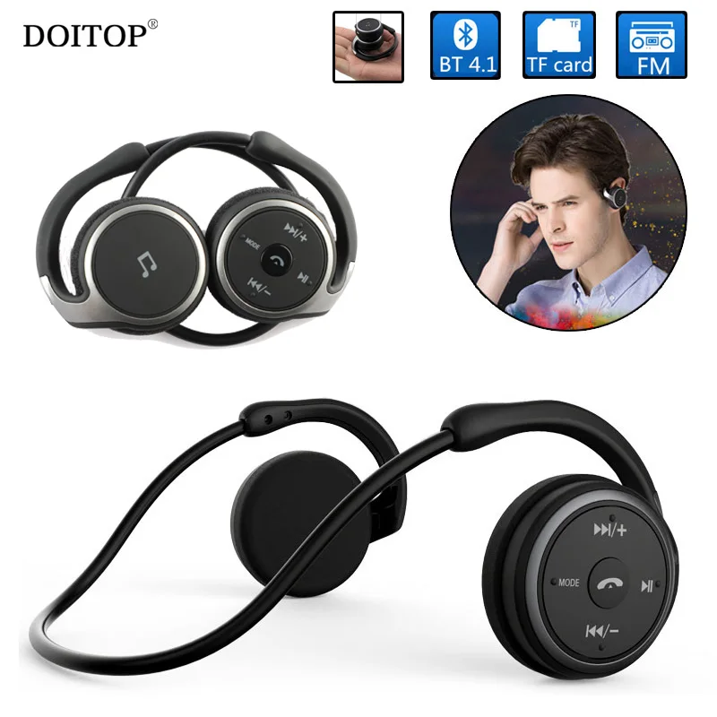 DOITOP складные шейные спортивные Bluetooth наушники беспроводные Hifi музыкальные