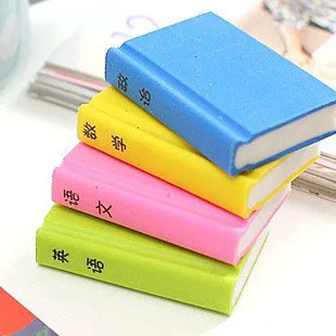 

4pcs/lot Creative Korean stationery Eraser gomas de borrar books style Gomme kawaii Erasers for kids rubber goma de borrar 00620