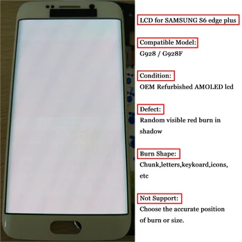 

10pcs Amoled Display with Red Burn for Samsung Galaxy S6 Edge G925 G925F LCD Display+Touch Screen Digitizer Assembly Replacement
